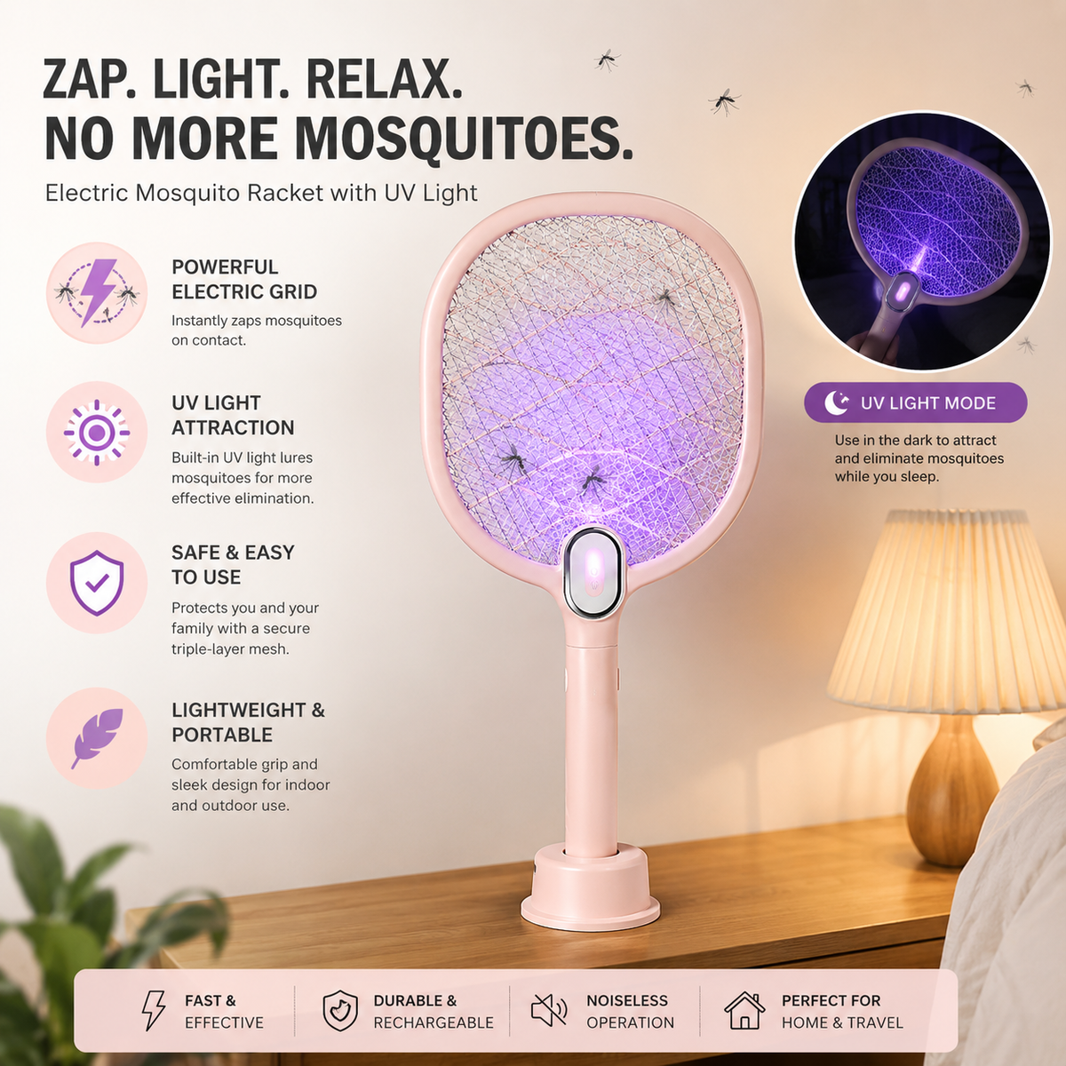 ZapSwat™ — Electric Bug Zapper Racket