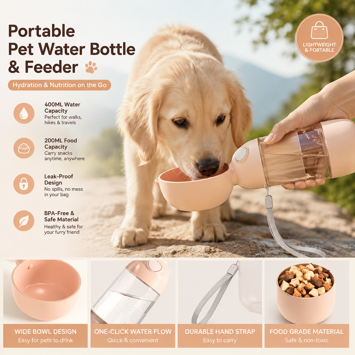 PawDrop™ — Travel Water Dispenser for Dogs