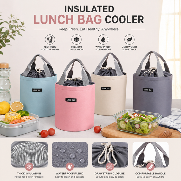 CoolPack™ — Insulated Lunch Bag Set (4 Pack)